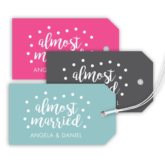 Almost Married Confetti Hanging Gift Tags